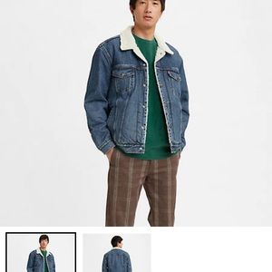 Levi mens large Sherpa trucker jean jacket
